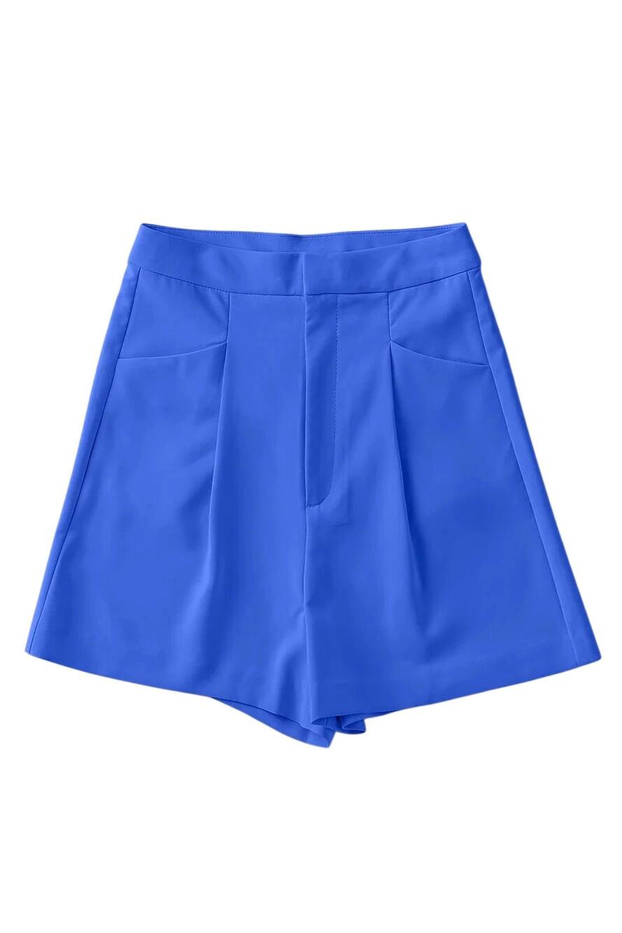 NEW URBAN DAIZY women's britt high waist hidden closure pleated short in royal b
